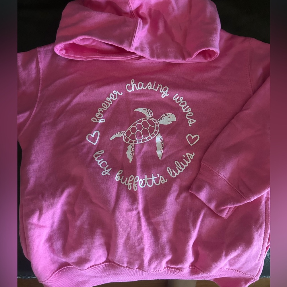Rabbit skin L. Buffett lulus hoodie, pink, soft!“Forever chasing waves”